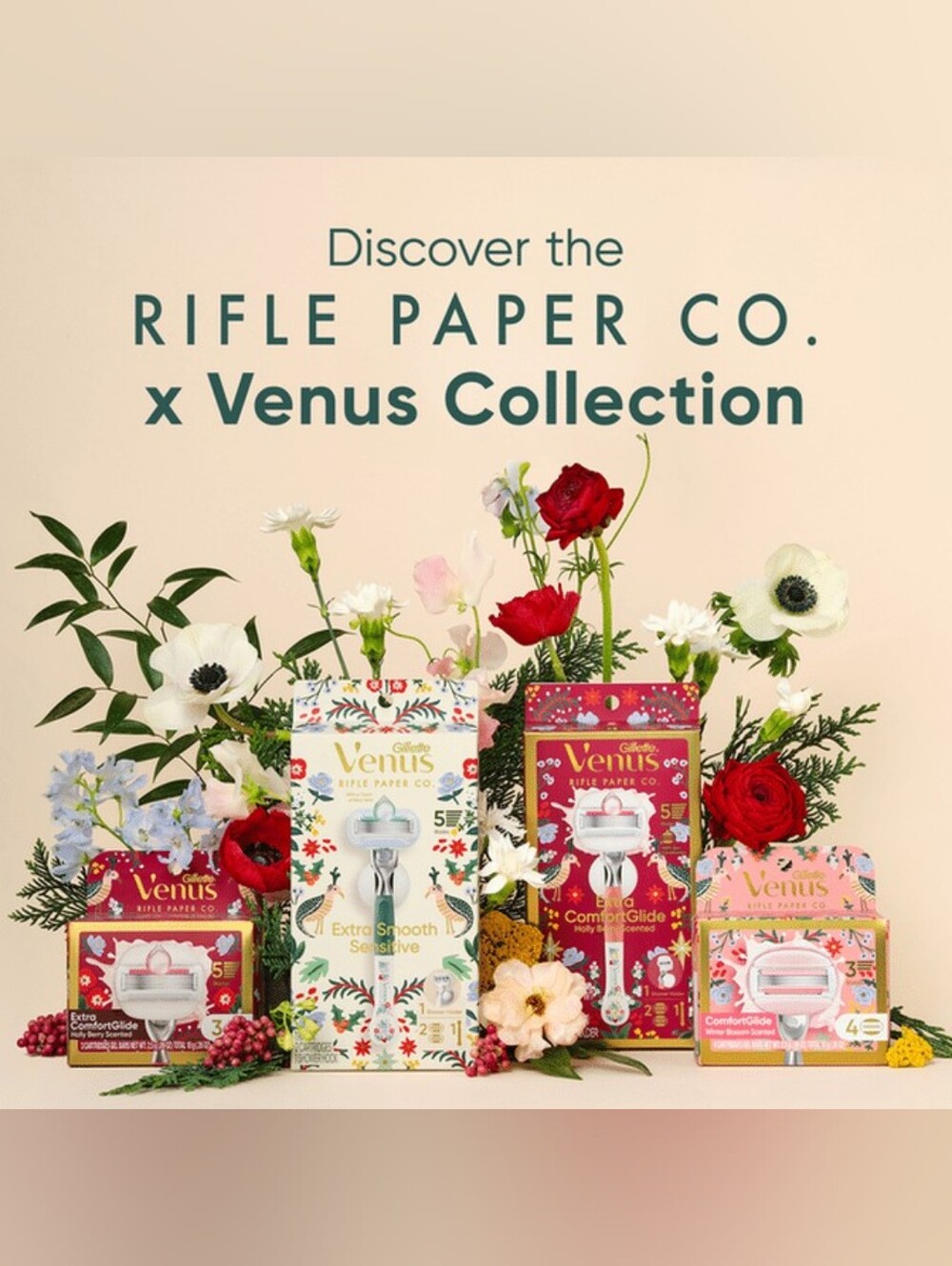 Venus Rifle Paper Co. + Extra Smooth Sensitive Women's Razor - Picture 8 of 8